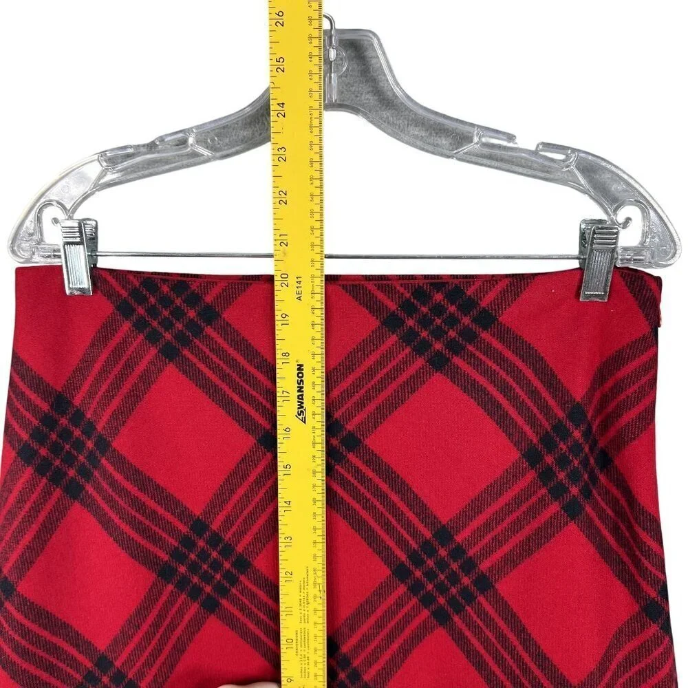 Talbots Petites NWT Womens 10P Red Black Plaid Wool Blend Skirt Clueless Preppy